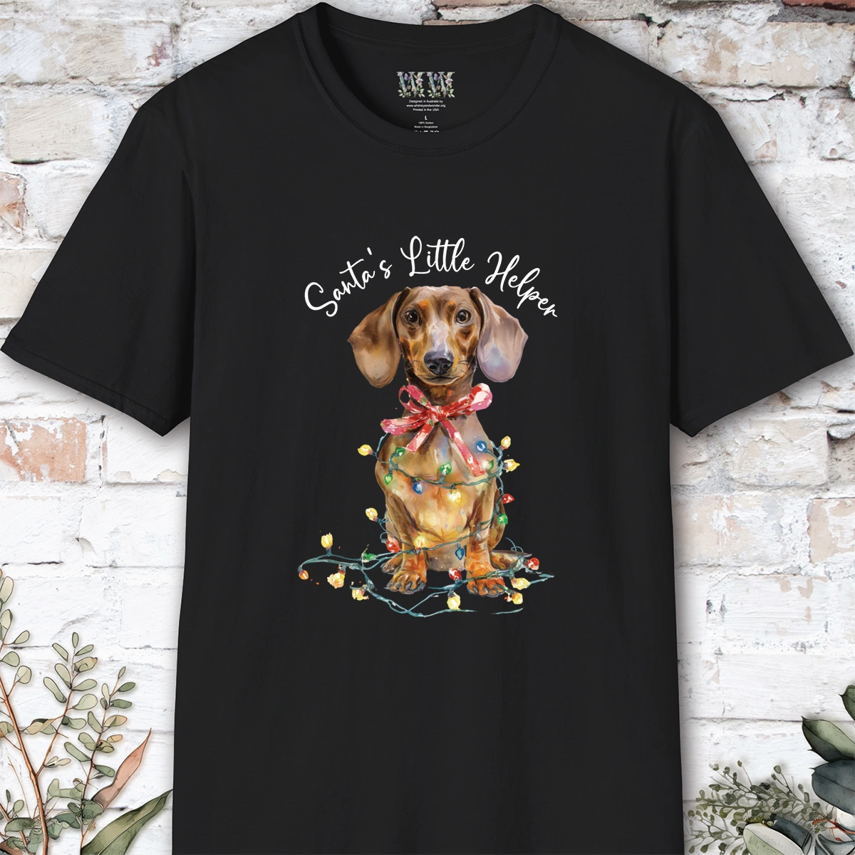 Dachshund #1 Santa's little helper. unisex T shirt