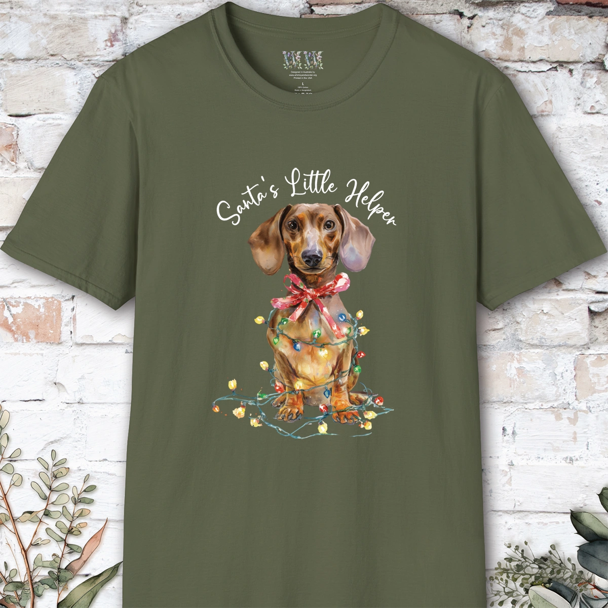 Dachshund #1 Santa's little helper. unisex T shirt