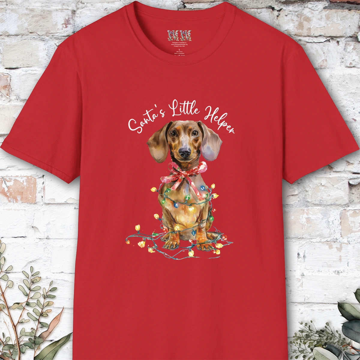 Dachshund #1 Santa's little helper. unisex T shirt