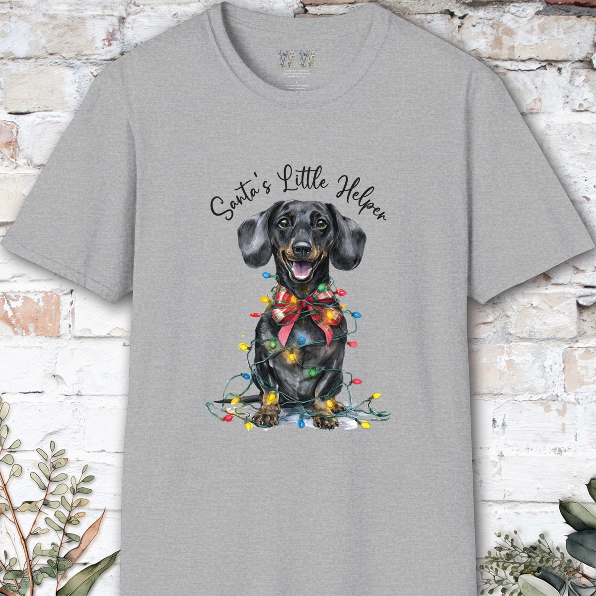 Dachshund #2 Santa's little helper. unisex T shirt