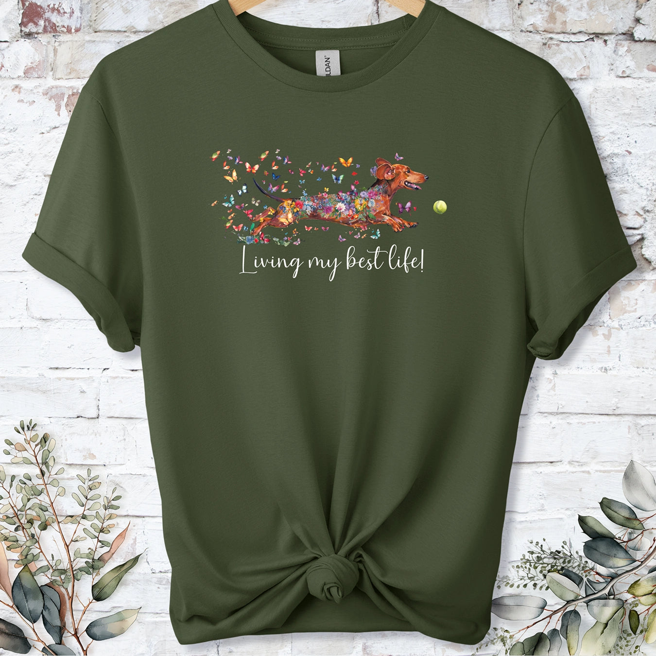 Dachshund #4 Living my best life, unisex T shirt