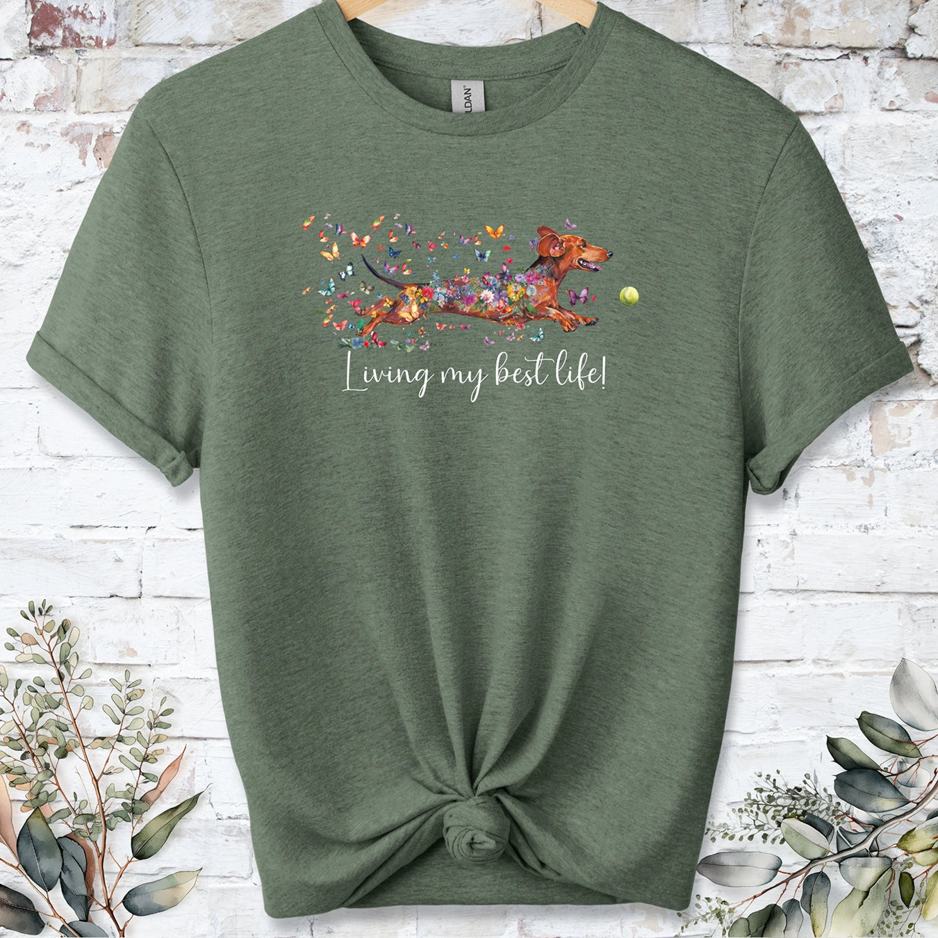 Dachshund #4 Living my best life, unisex T shirt
