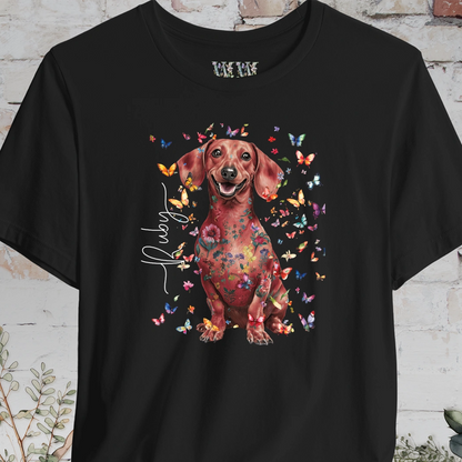 Dachshund #6 Floral Personalized T shirt