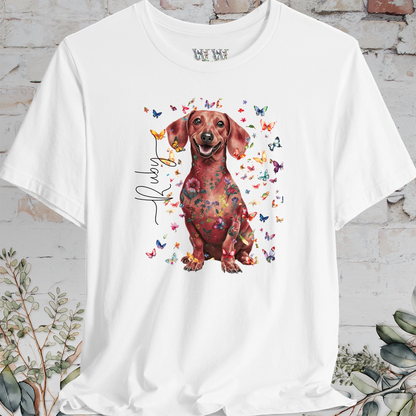 Dachshund #6 Floral Personalized T shirt