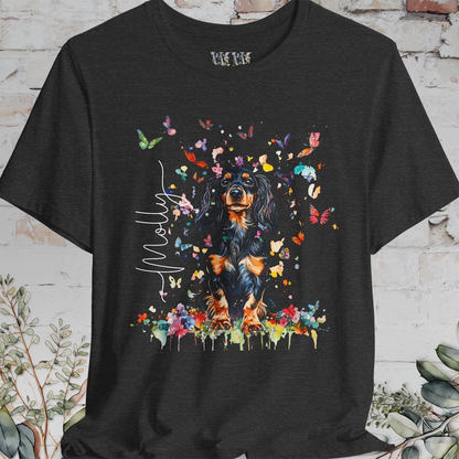Dachshund - long hair #1 Floral Personalized T shirt