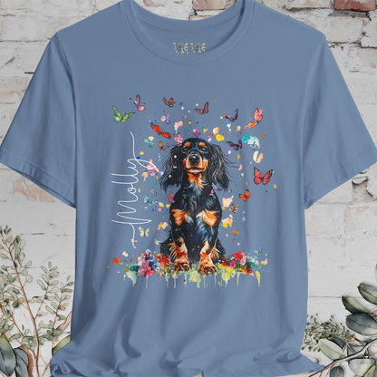 Dachshund - long hair #1 Floral Personalized T shirt