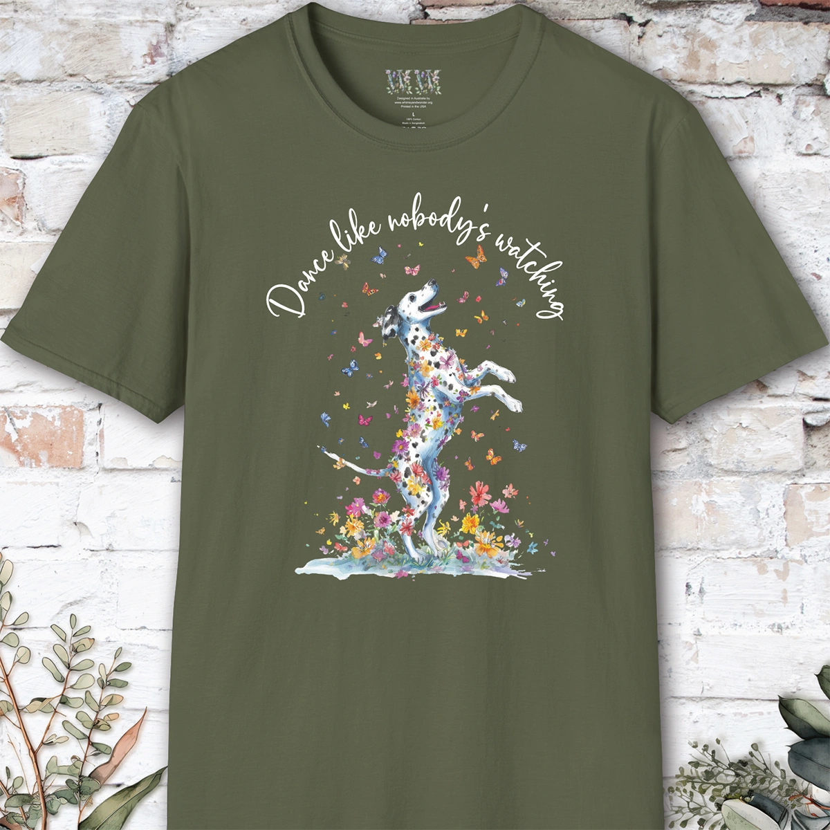 Dalmatian #2 "Dance like nobody's watching" unisex T shirt