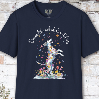 Dalmatian #2 "Dance like nobody's watching" unisex T shirt
