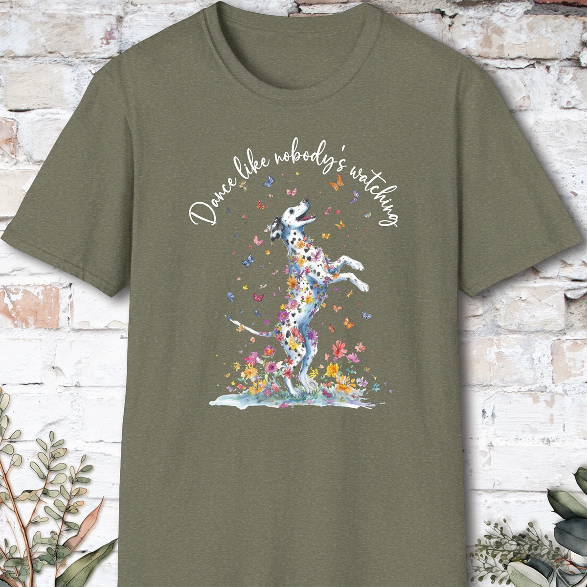 Dalmatian #2 "Dance like nobody's watching" unisex T shirt