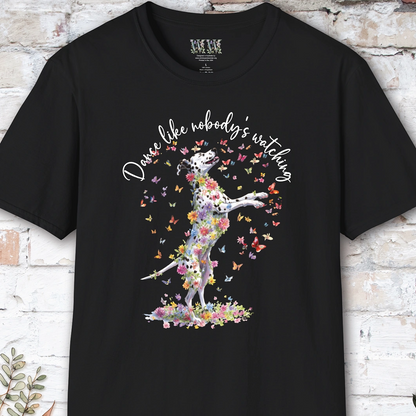 Dalmatian "Dance like nobody's watching" unisex T shirt