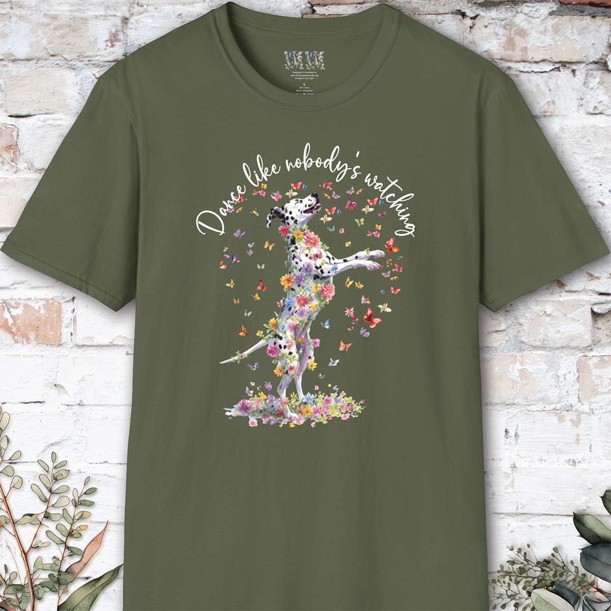 Dalmatian "Dance like nobody's watching" unisex T shirt