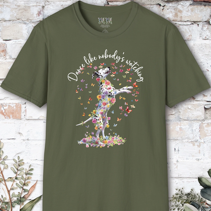 Dalmatian "Dance like nobody's watching" unisex T shirt