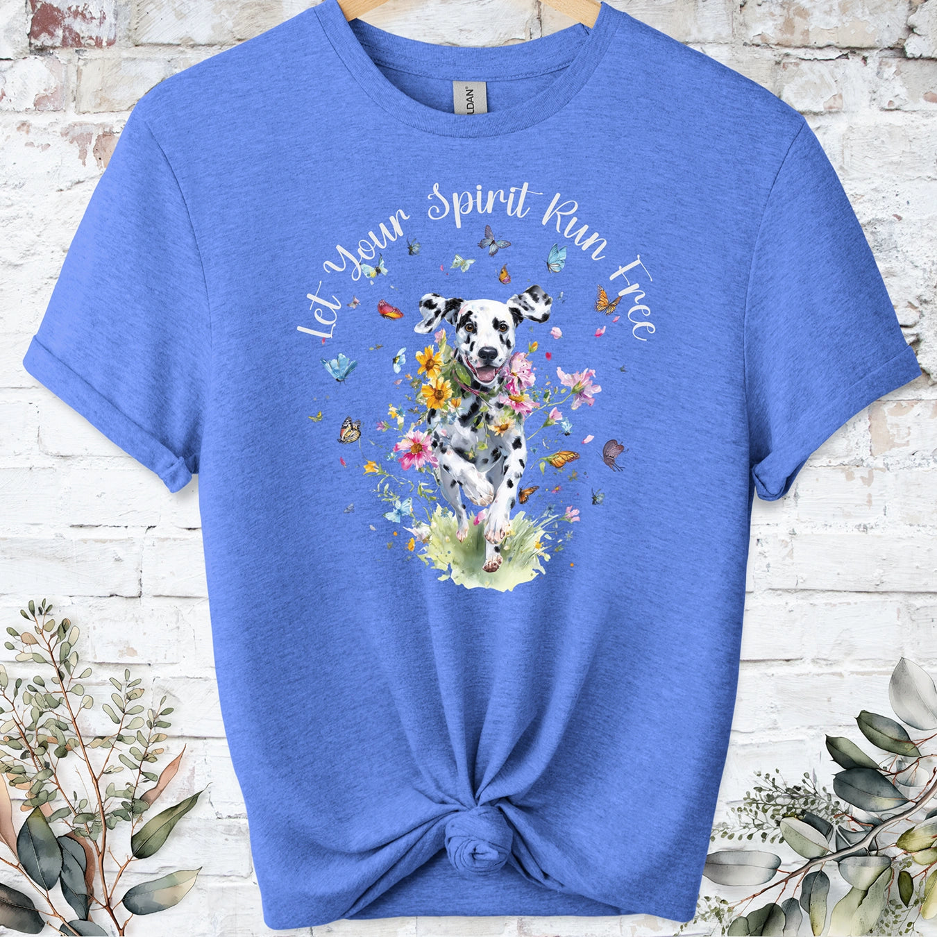 Dalmatian "Let your spirit run free" unisex T shirt
