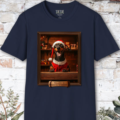 Doberman Pinscher Santa's Workshop Unisex T shirt