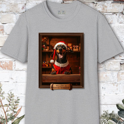 Doberman Pinscher Santa's Workshop Unisex T shirt
