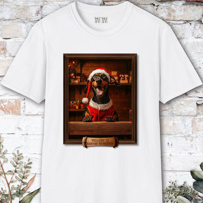 Doberman Pinscher Santa's Workshop Unisex T shirt