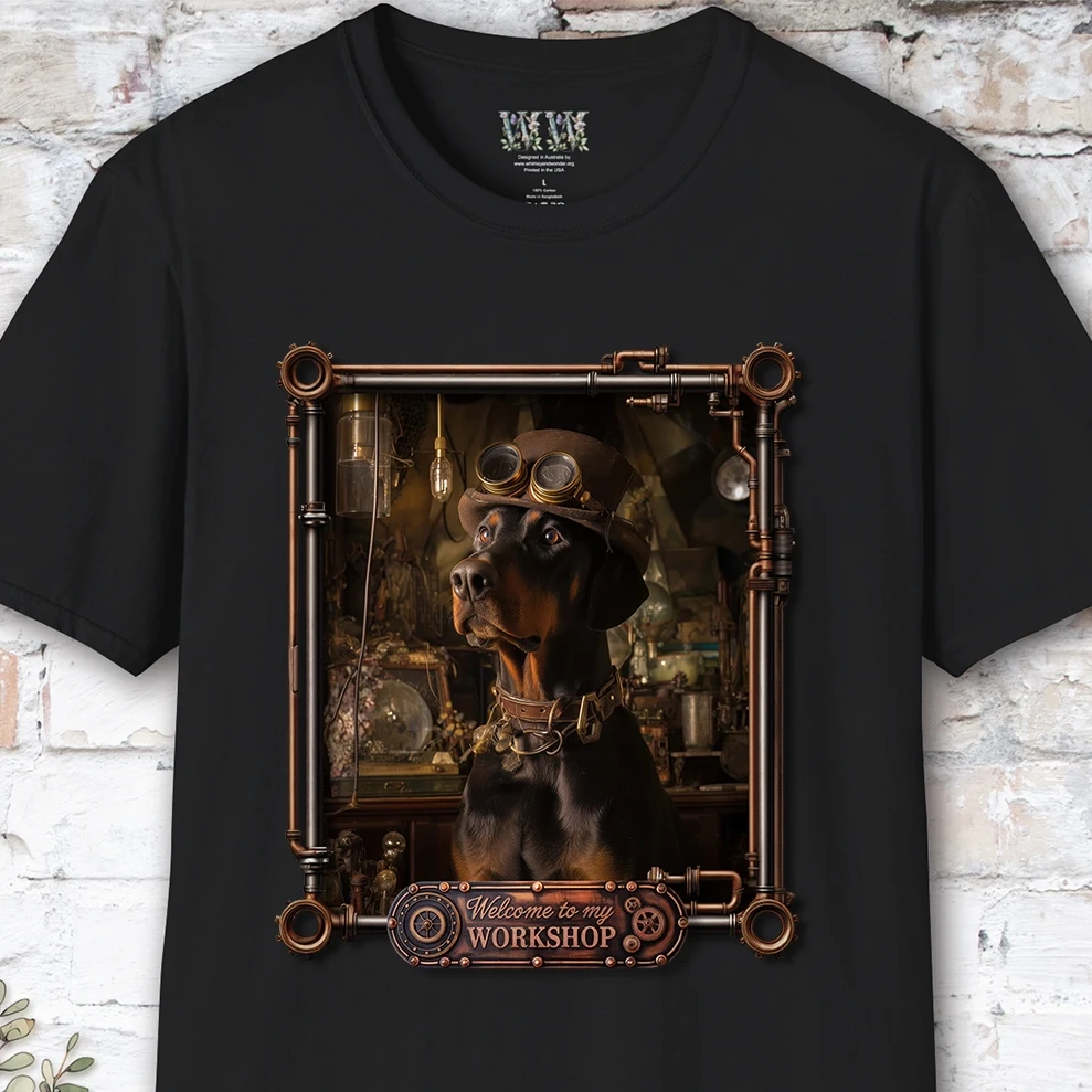 Doberman #1 Steampunk Unisex T shirt