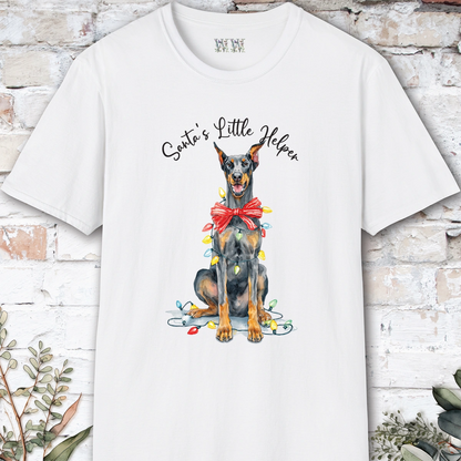Doberman Pinscher #1 (Crop ears) Santa's little helper. unisex T shirt