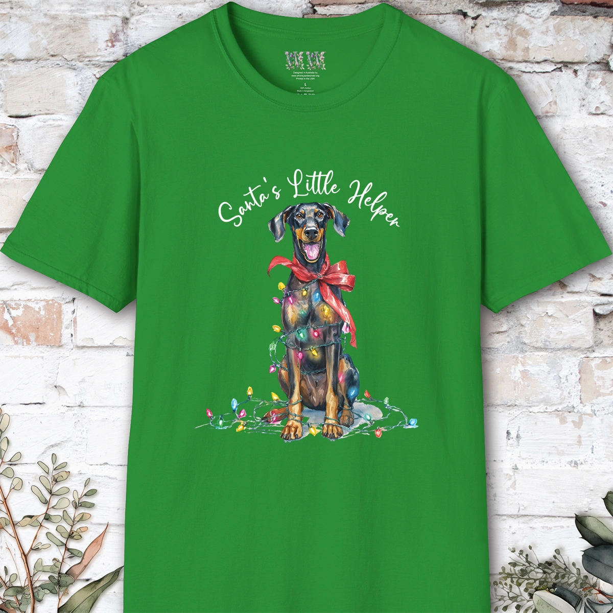 Doberman Pinscher #2 Santa's little helper. unisex T shirt