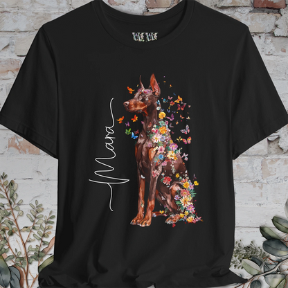 Doberman Pinscher #3 Floral Personalized T shirt