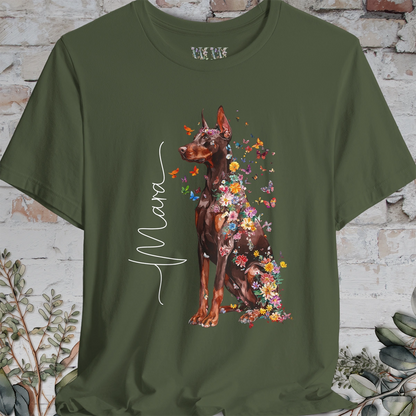 Doberman Pinscher #3 Floral Personalized T shirt