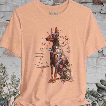 Doberman Pinscher #3 Floral Personalized T shirt