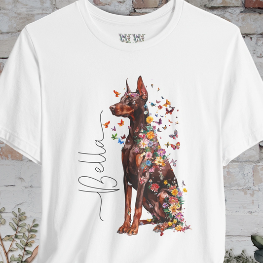 Doberman Pinscher #3 Floral Personalized T shirt