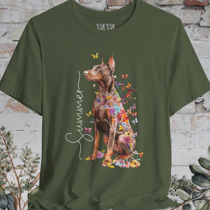 Doberman Pinscher #4 Floral Personalized T shirt
