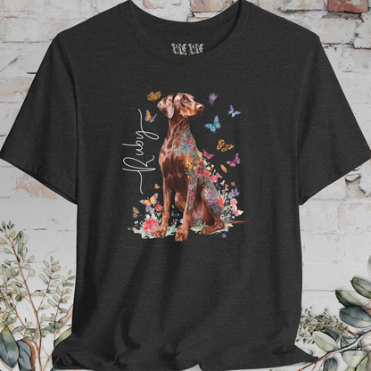 Doberman Pinscher #5 Floral Personalized T shirt