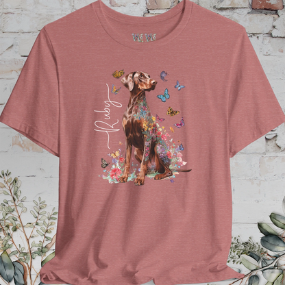 Doberman Pinscher #5 Floral Personalized T shirt