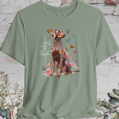 Doberman Pinscher #5 Floral Personalized T shirt