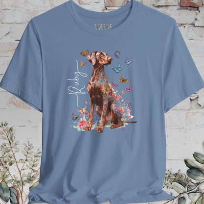 Doberman Pinscher #5 Floral Personalized T shirt