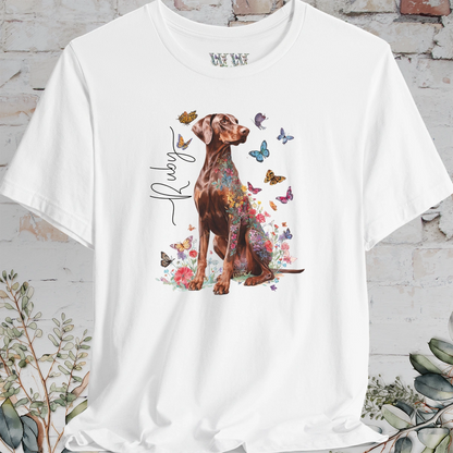 Doberman Pinscher #5 Floral Personalized T shirt
