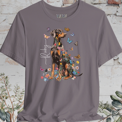 Doberman Pinscher #6 Floral Personalized T shirt