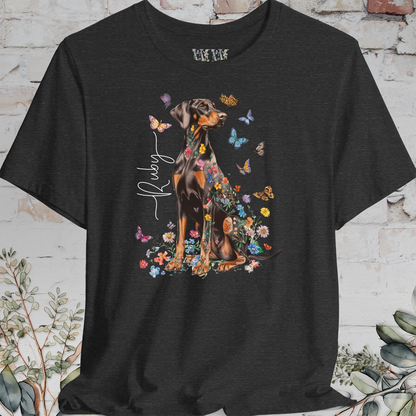 Doberman Pinscher #6 Floral Personalized T shirt
