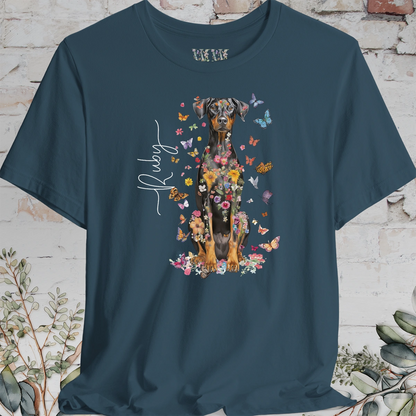 Doberman Pinscher #7 Floral Personalized T shirt