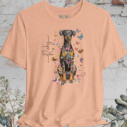 Doberman Pinscher #7 Floral Personalized T shirt