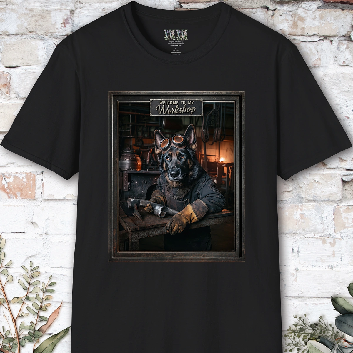 Black German Shepherd #2 Workshop Unisex T shirt