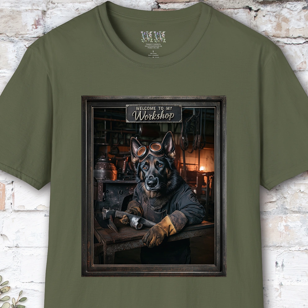 Black German Shepherd #2 Workshop Unisex T shirt