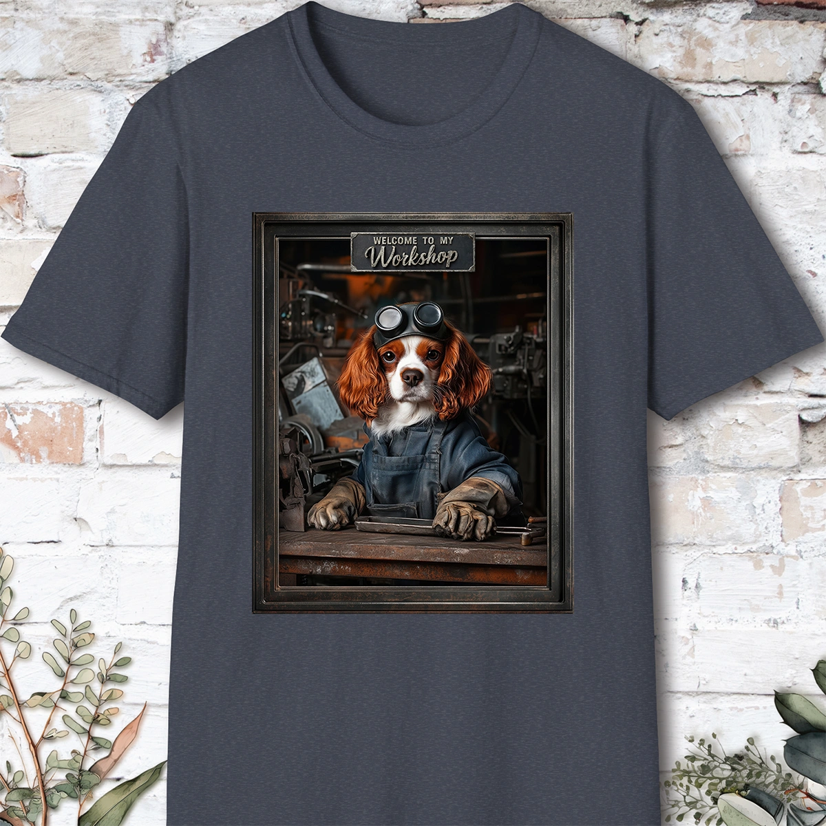 Cavalier King Charles Spaniel Workshop Unisex T shirt