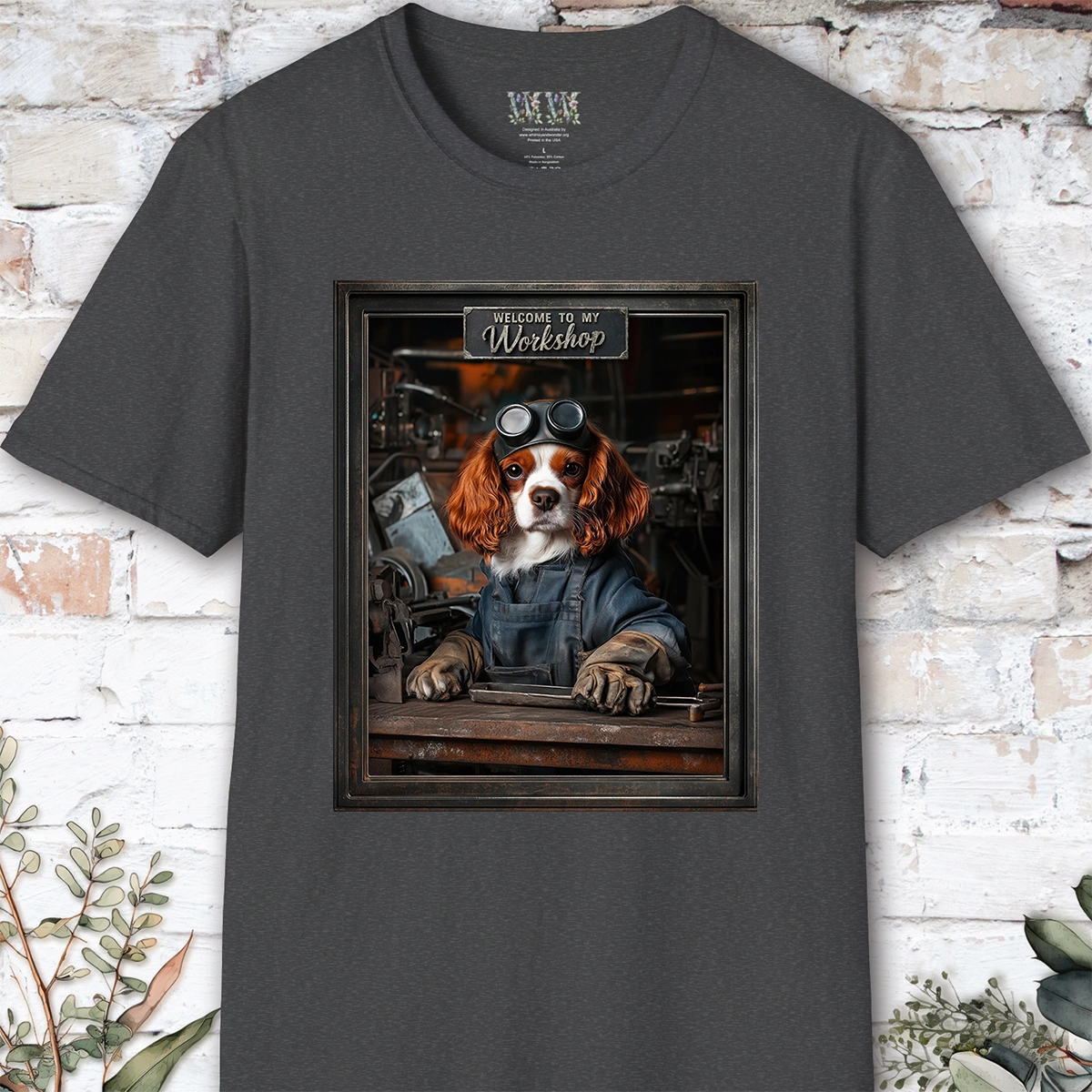 Cavalier King Charles Spaniel Workshop Unisex T shirt
