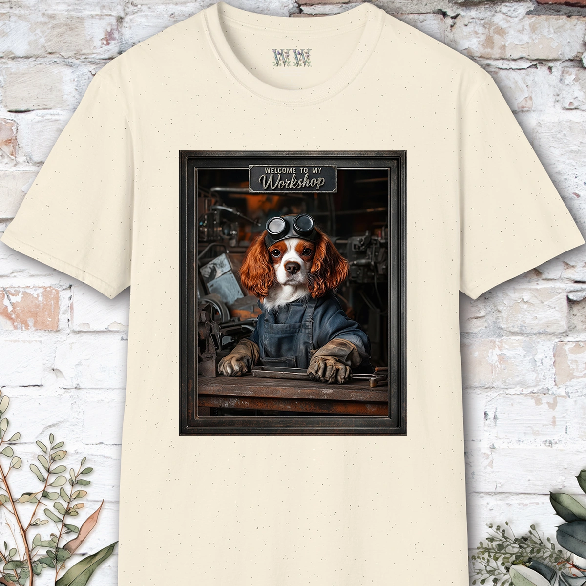 Cavalier King Charles Spaniel Workshop Unisex T shirt
