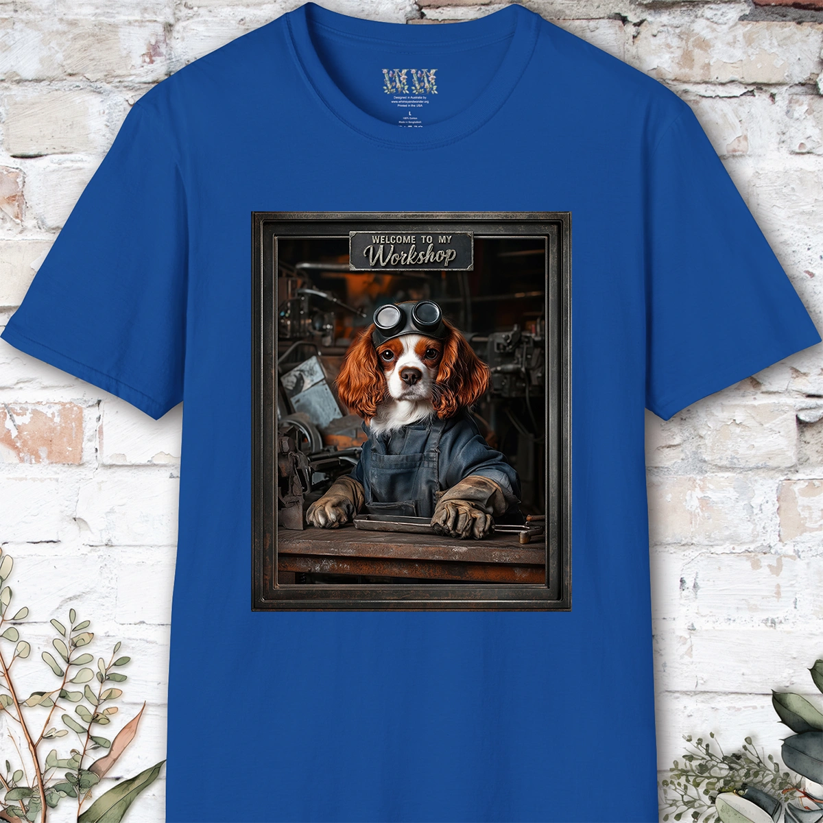 Cavalier King Charles Spaniel Workshop Unisex T shirt