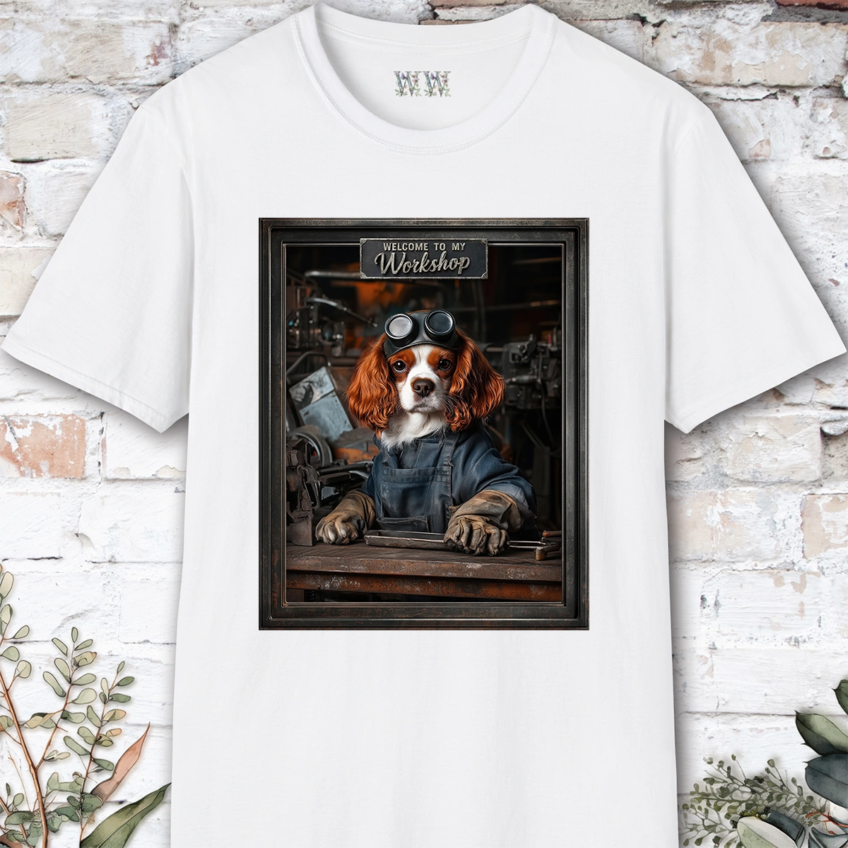 Cavalier King Charles Spaniel Workshop Unisex T shirt