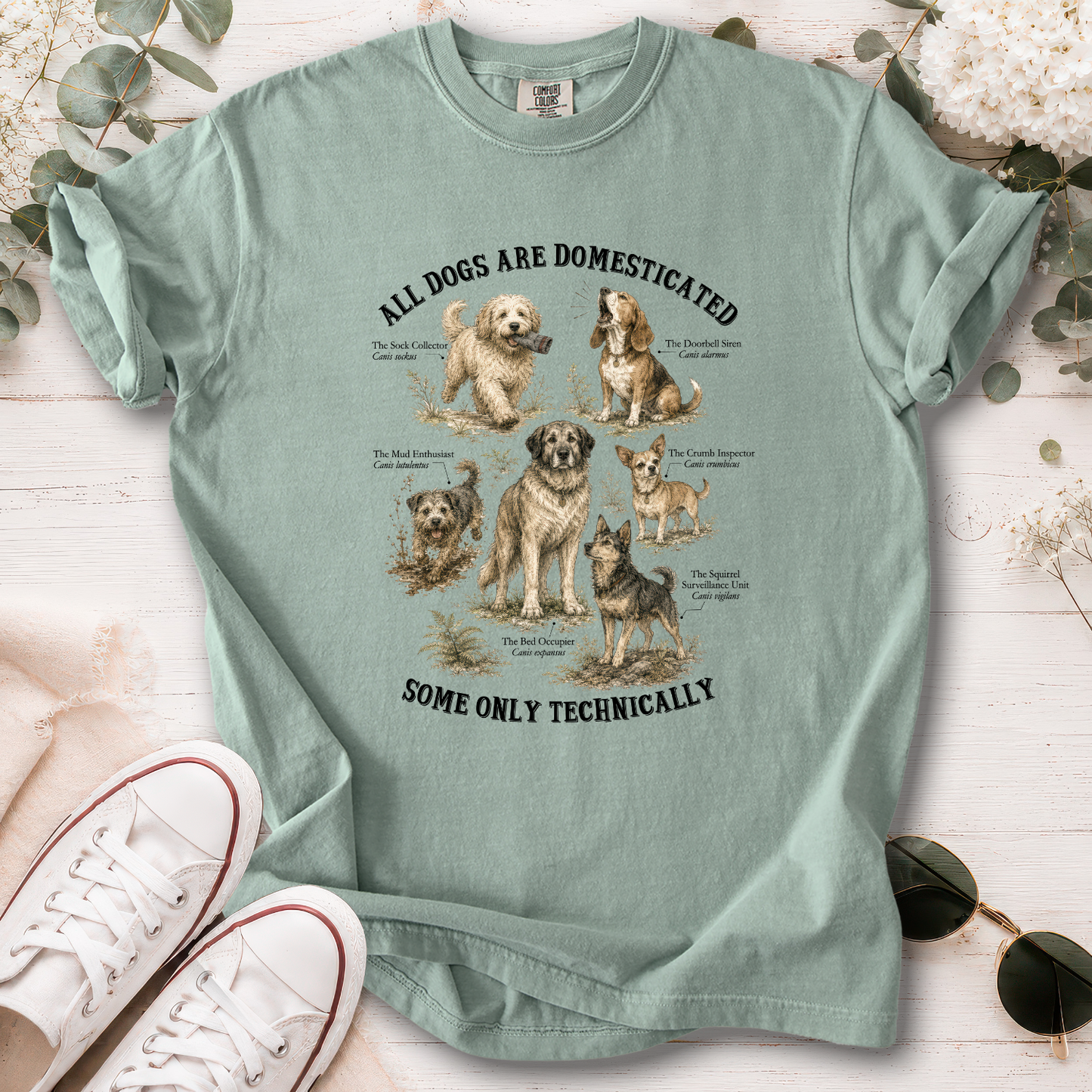 All Dogs are Domesticated, Unisex Comfort Colors T shirt