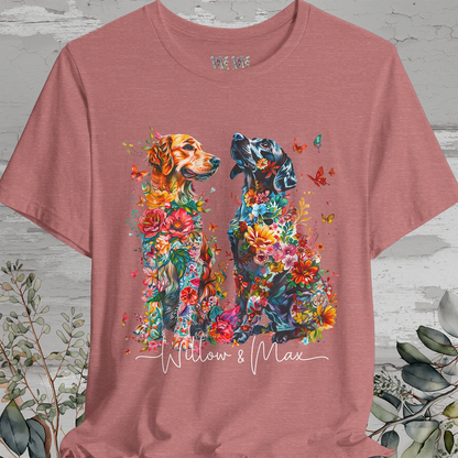 DUO floral personalized T-shirt. Choose 2 breeds