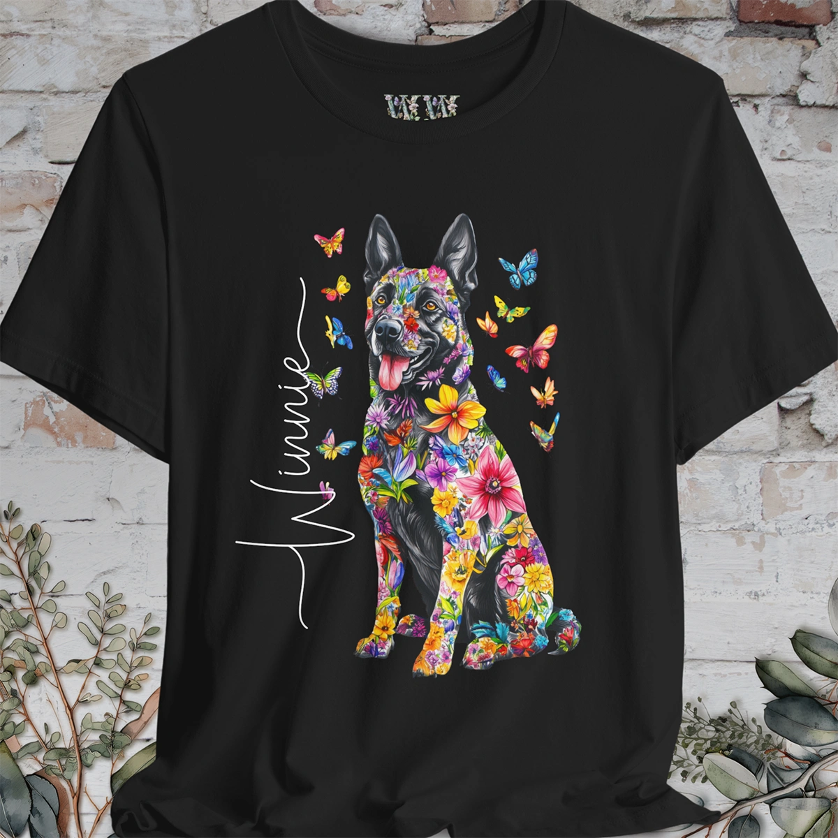 Dutch Shepherd #1 Floral Personalized T shirt