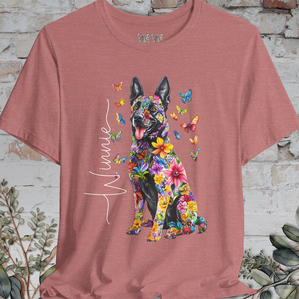 Dutch Shepherd #1 Floral Personalized T shirt