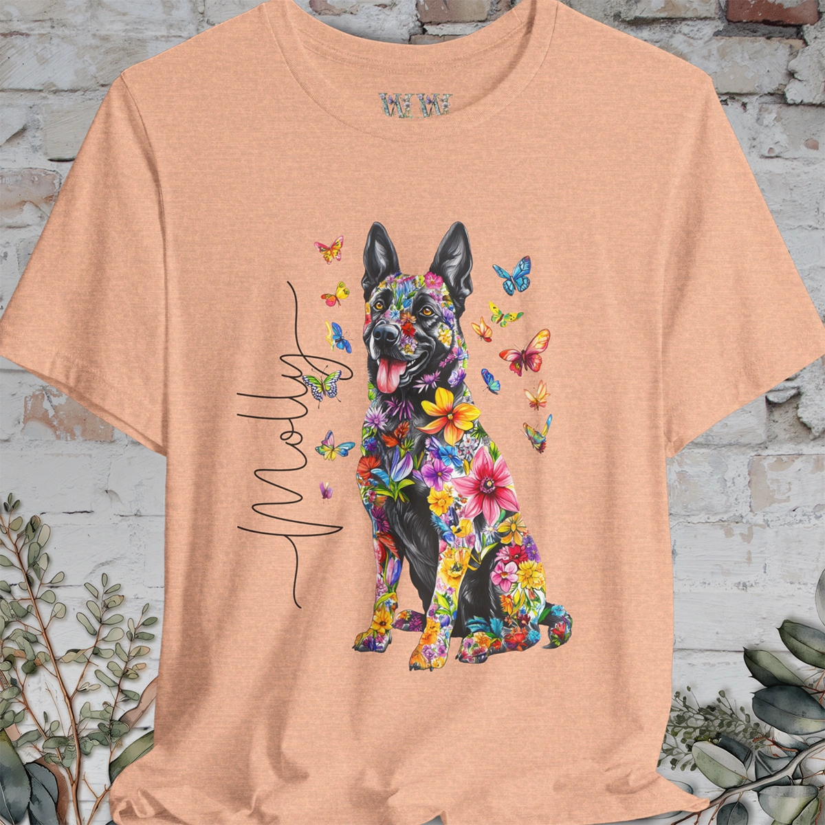 Dutch Shepherd #1 Floral Personalized T shirt