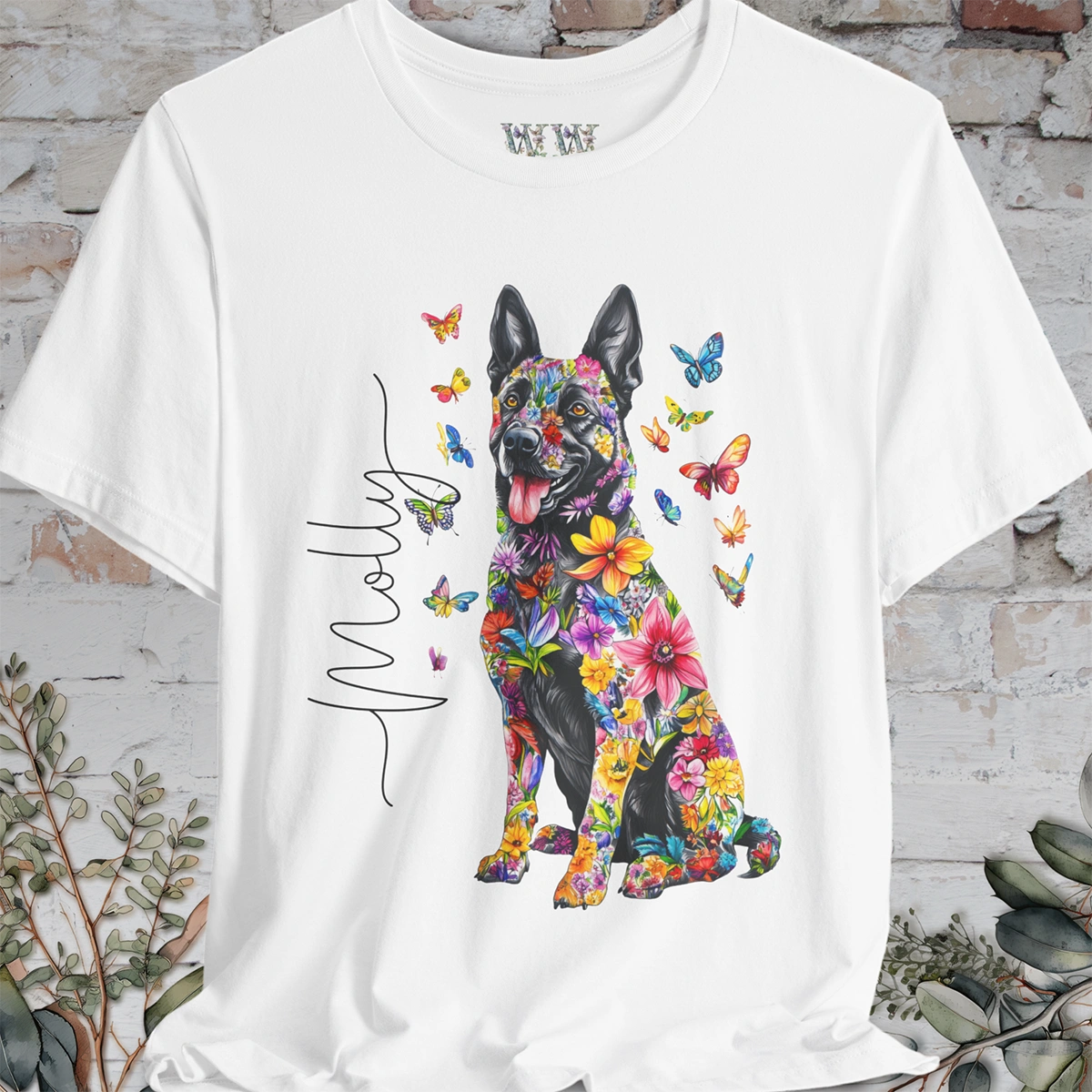 Dutch Shepherd #1 Floral Personalized T shirt